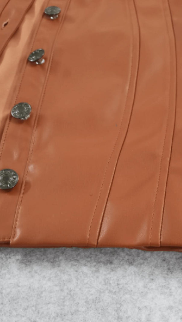 AIIZIE PU LEATHER HIGH WAIST DRESS - product image