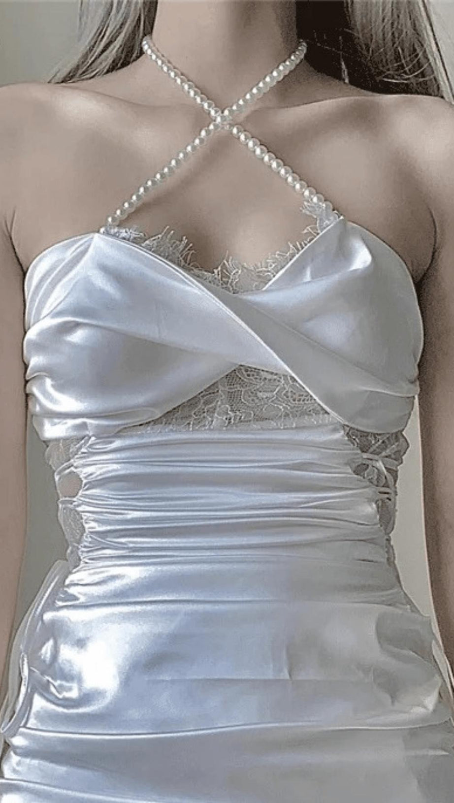 SATIN RUCHED MINI DRESS IN PINK