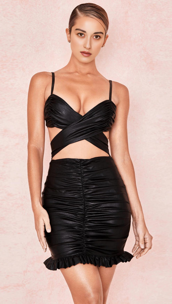 AIIZIE LACE SLING LEATHER SKIRT - product image