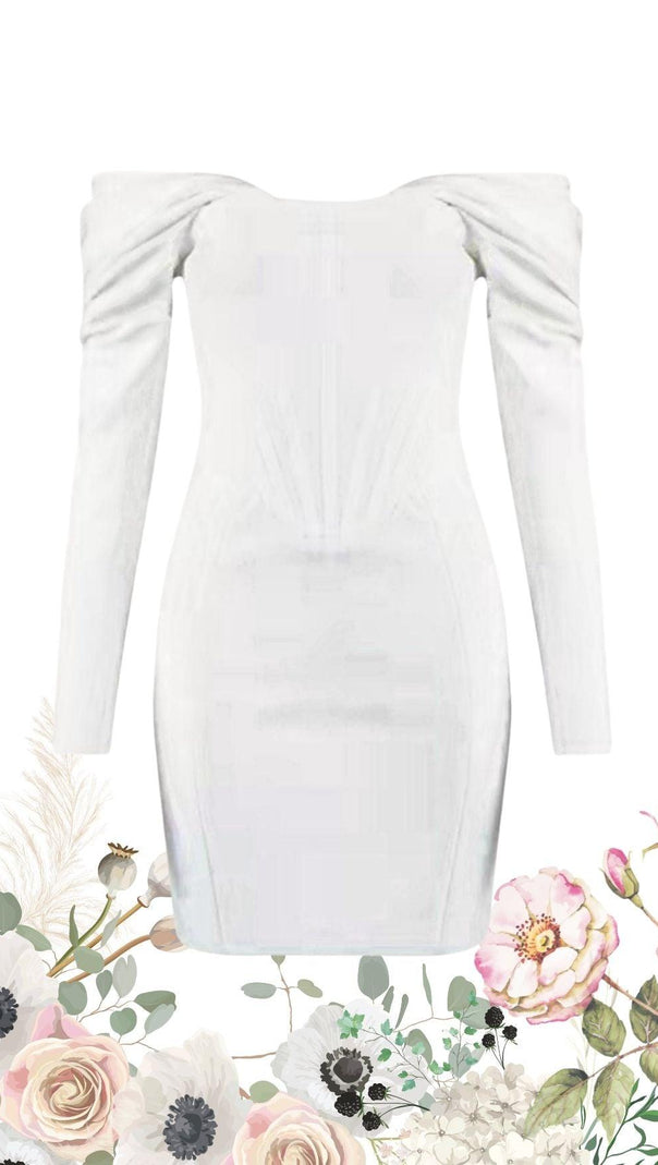 AIIZIE IVORY SATIN CORSET MINI DRESS - product image