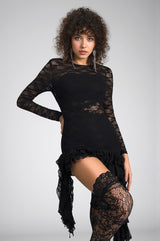 Alexou Long Sleeve Lace Mini Dress