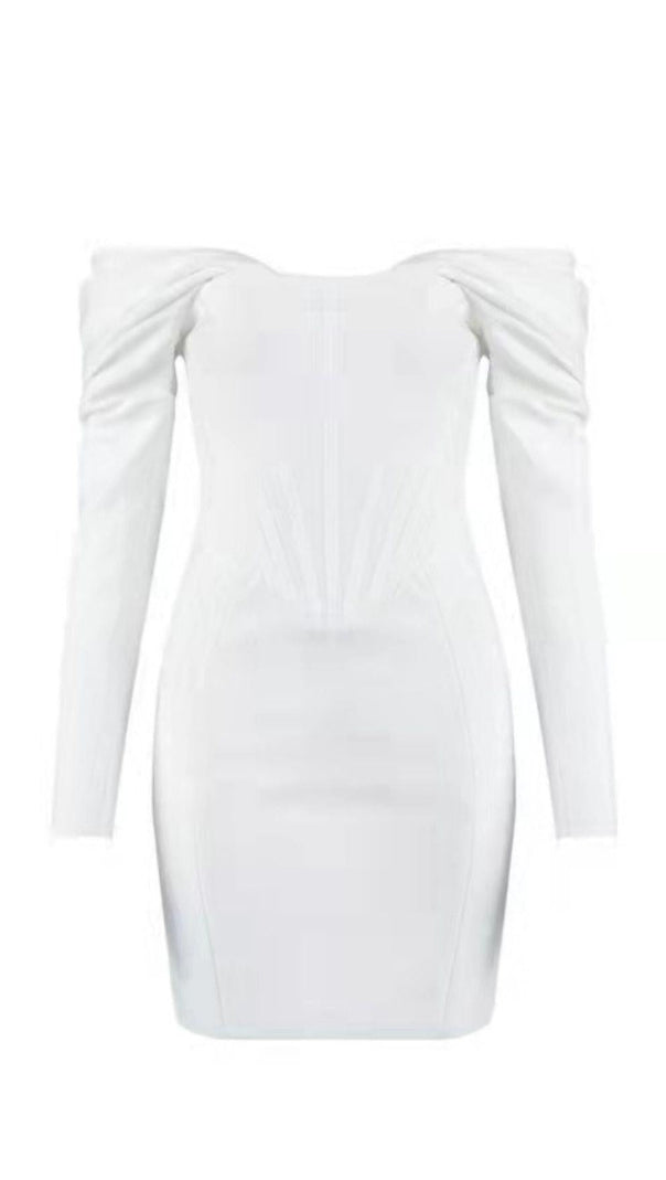 AIIZIE IVORY SATIN CORSET MINI DRESS - product image