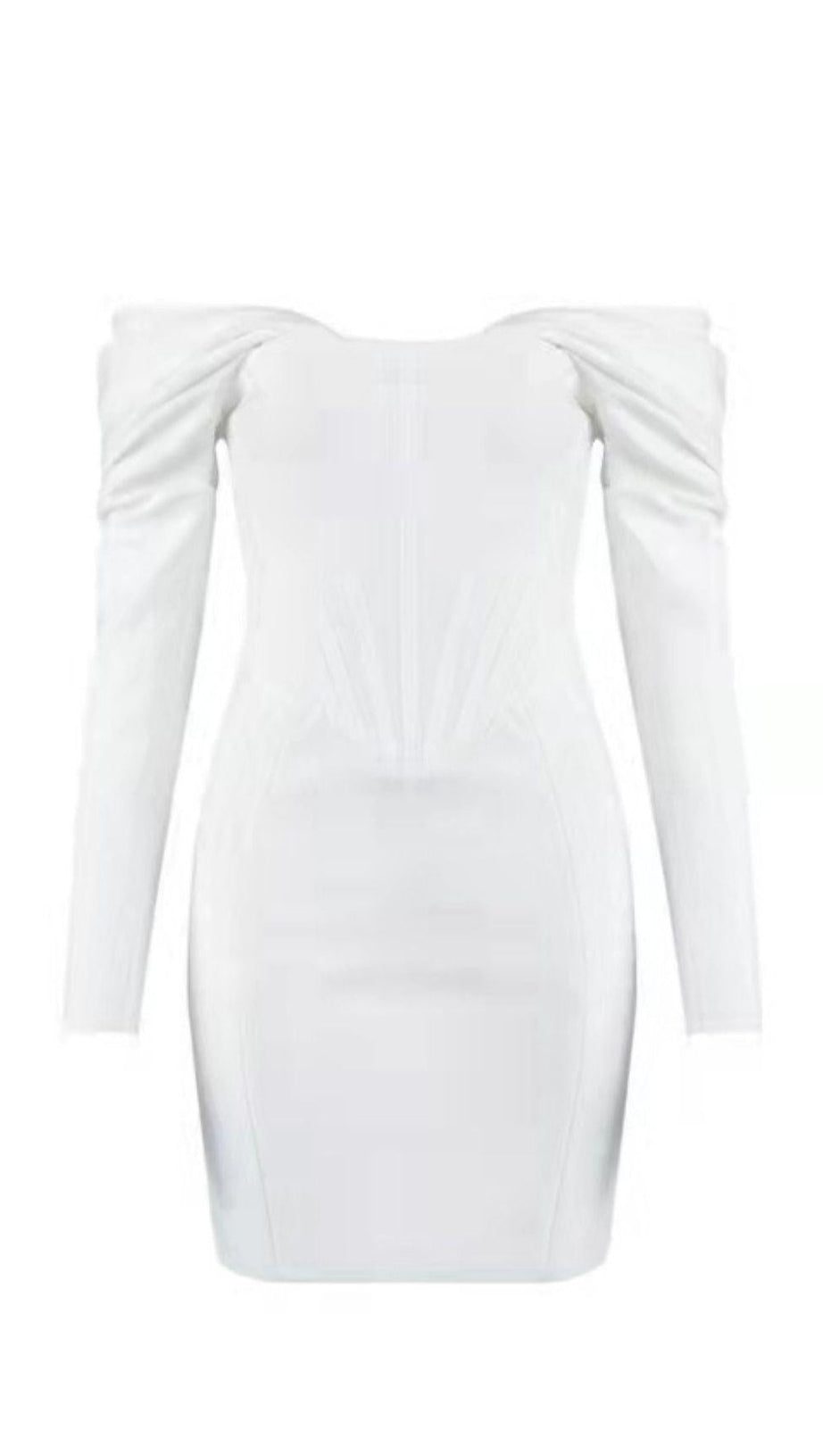 Elfenbeinfarbenes Satin-Korsett-Minikleid