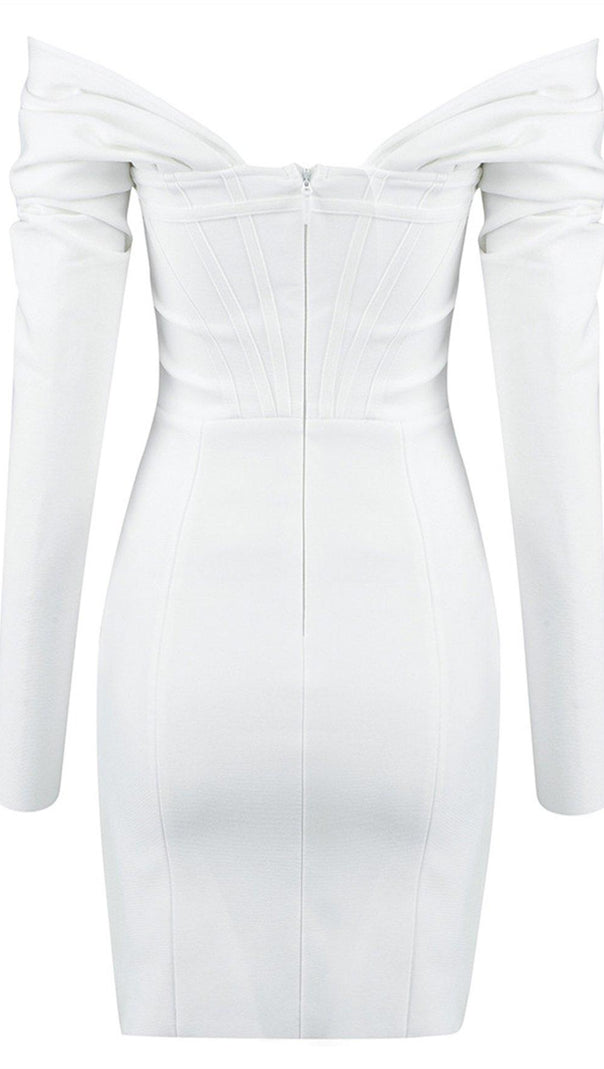 AIIZIE IVORY SATIN CORSET MINI DRESS - product image
