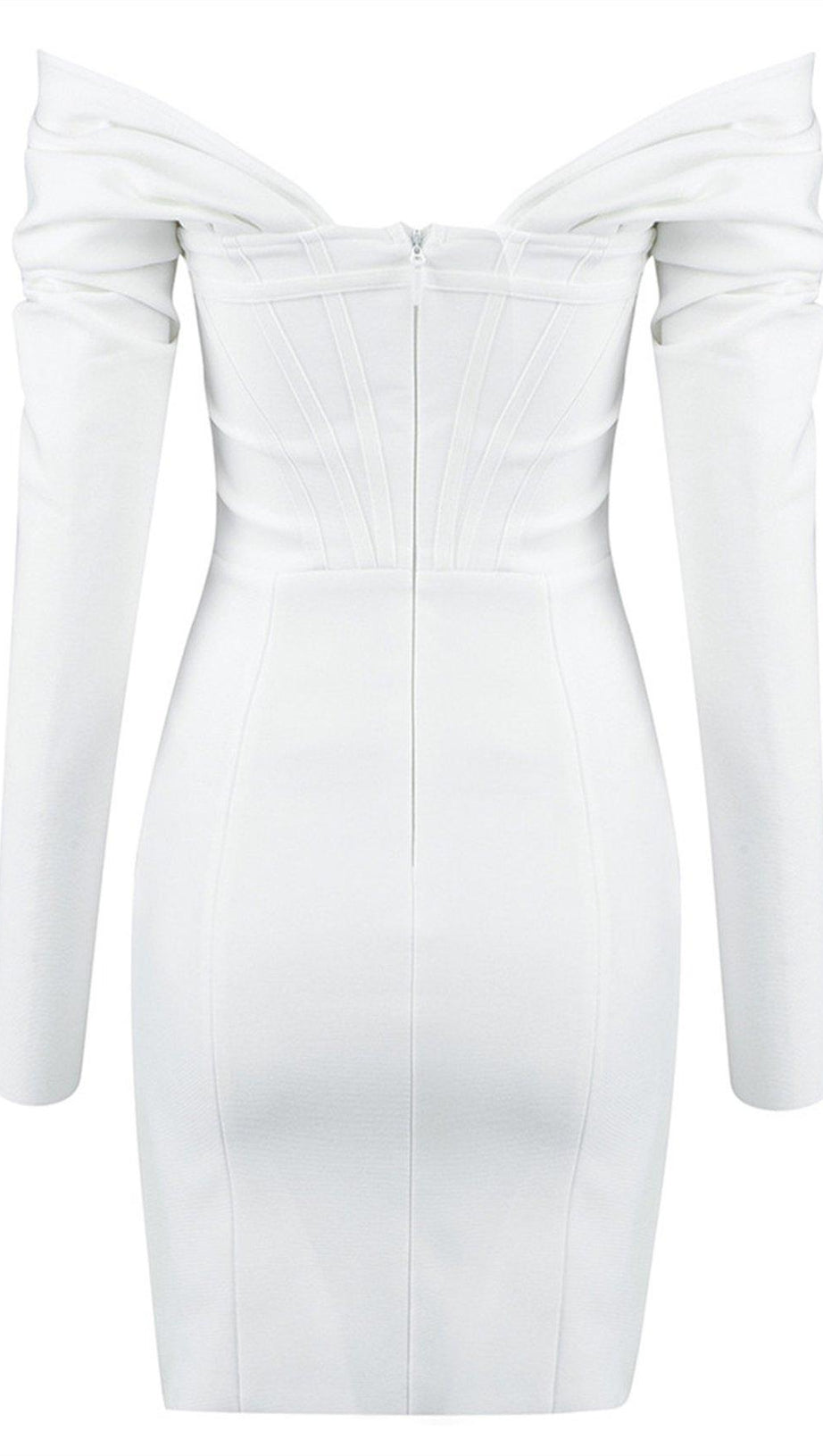 Elfenbeinfarbenes Satin-Korsett-Minikleid