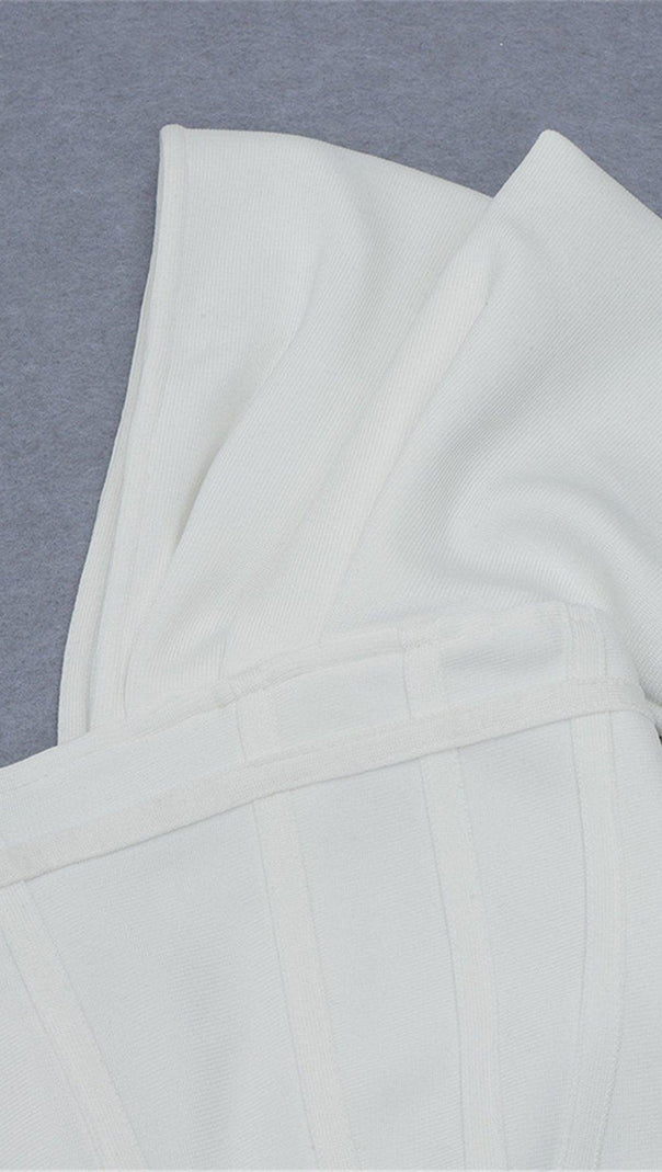 Elfenbeinfarbenes Satin-Korsett-Minikleid