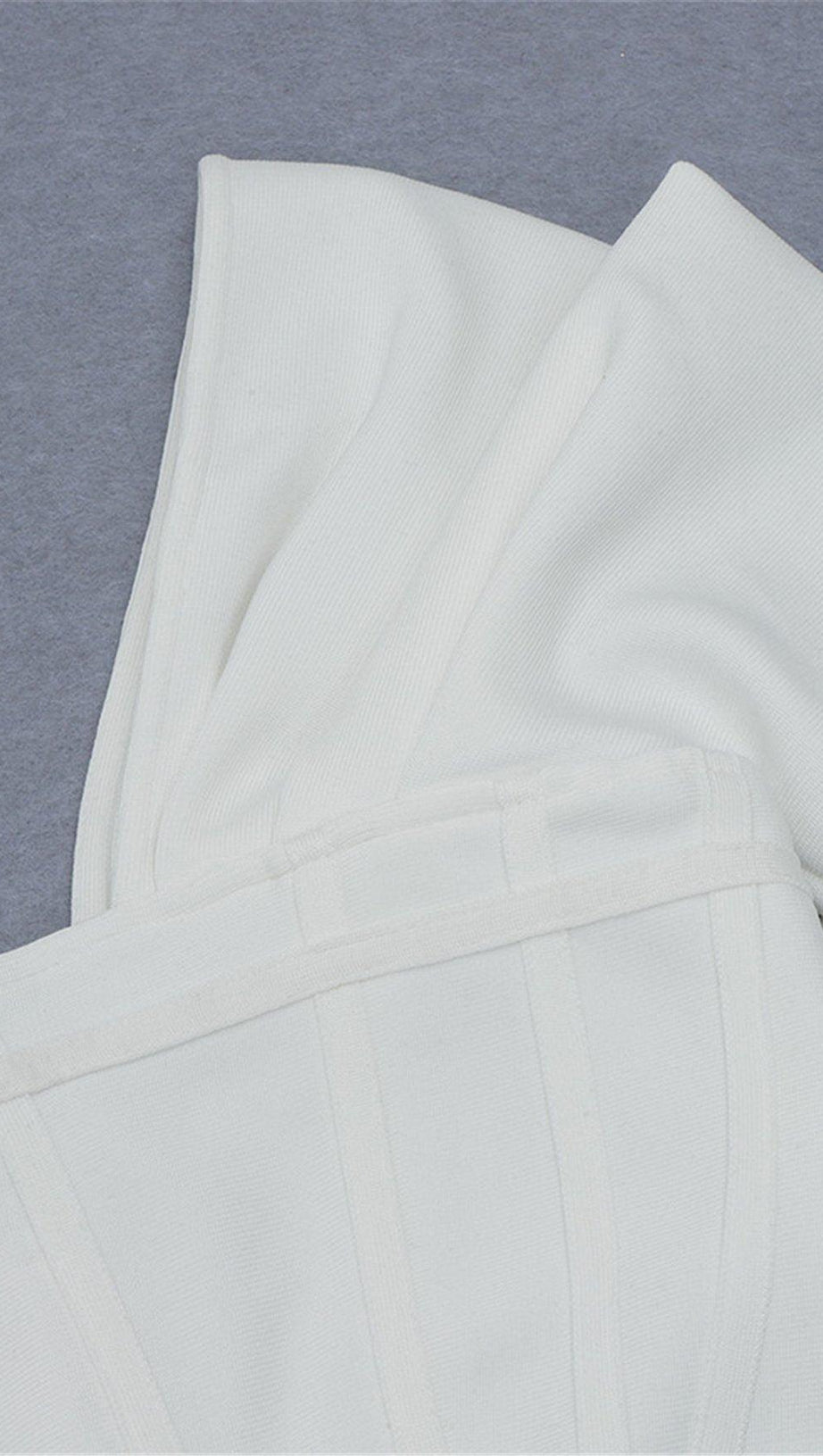 Elfenbeinfarbenes Satin-Korsett-Minikleid