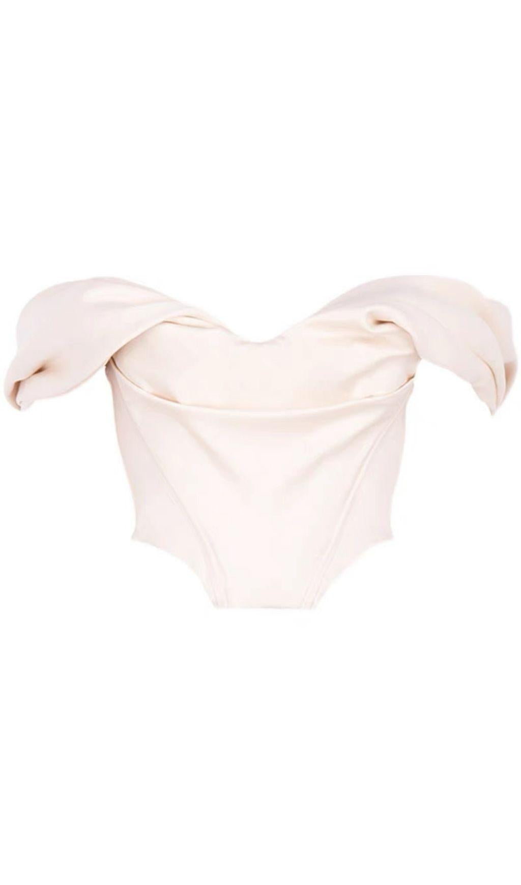 ONE-SHOULDER-TUBE-TOP UND ABDOMET-WESTE