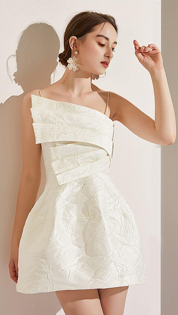 AIIZIE STRAPY HEM MINI DRESS IN WHITE - product image