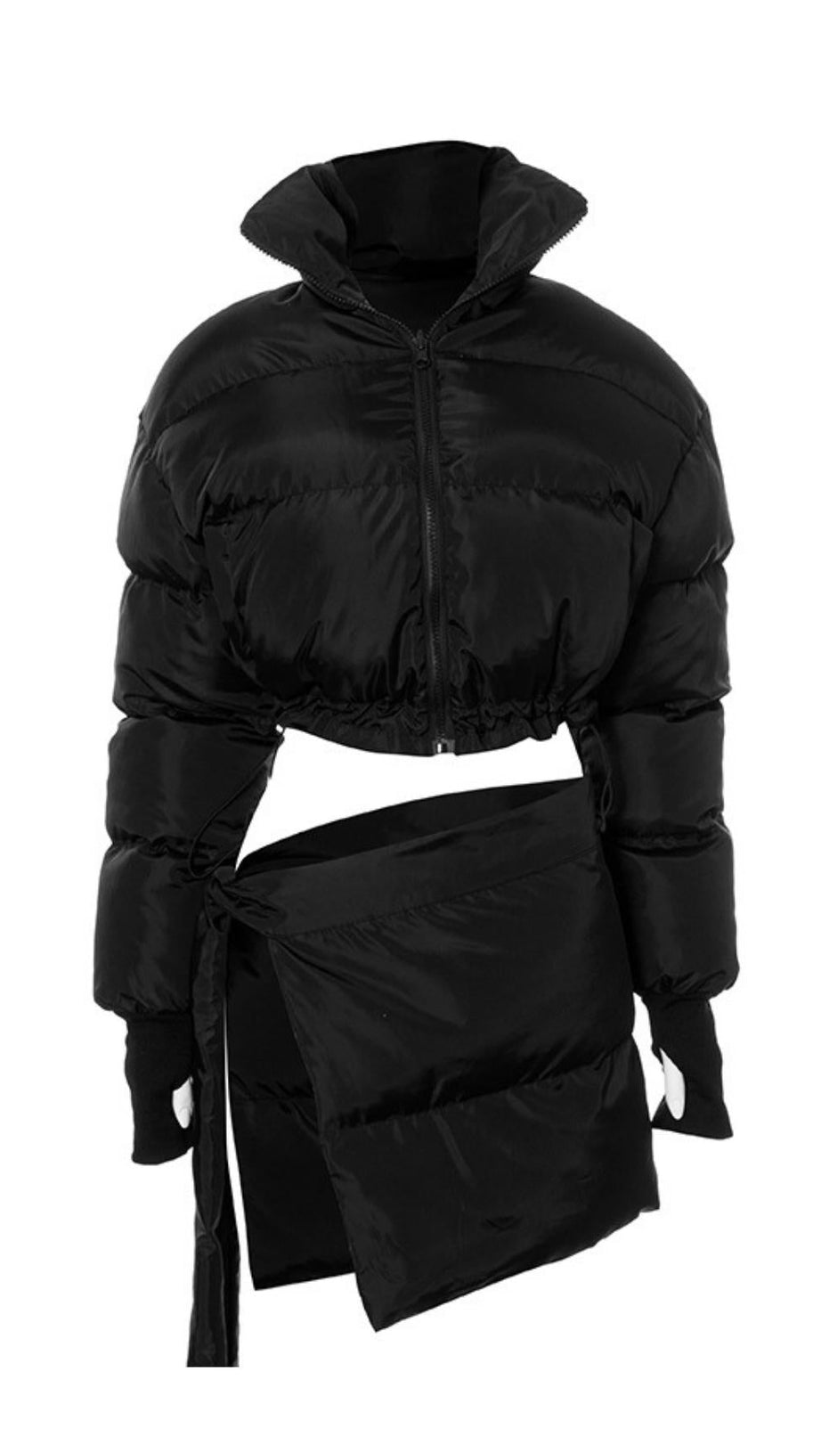 HIGH NECK SKIRT SUIT