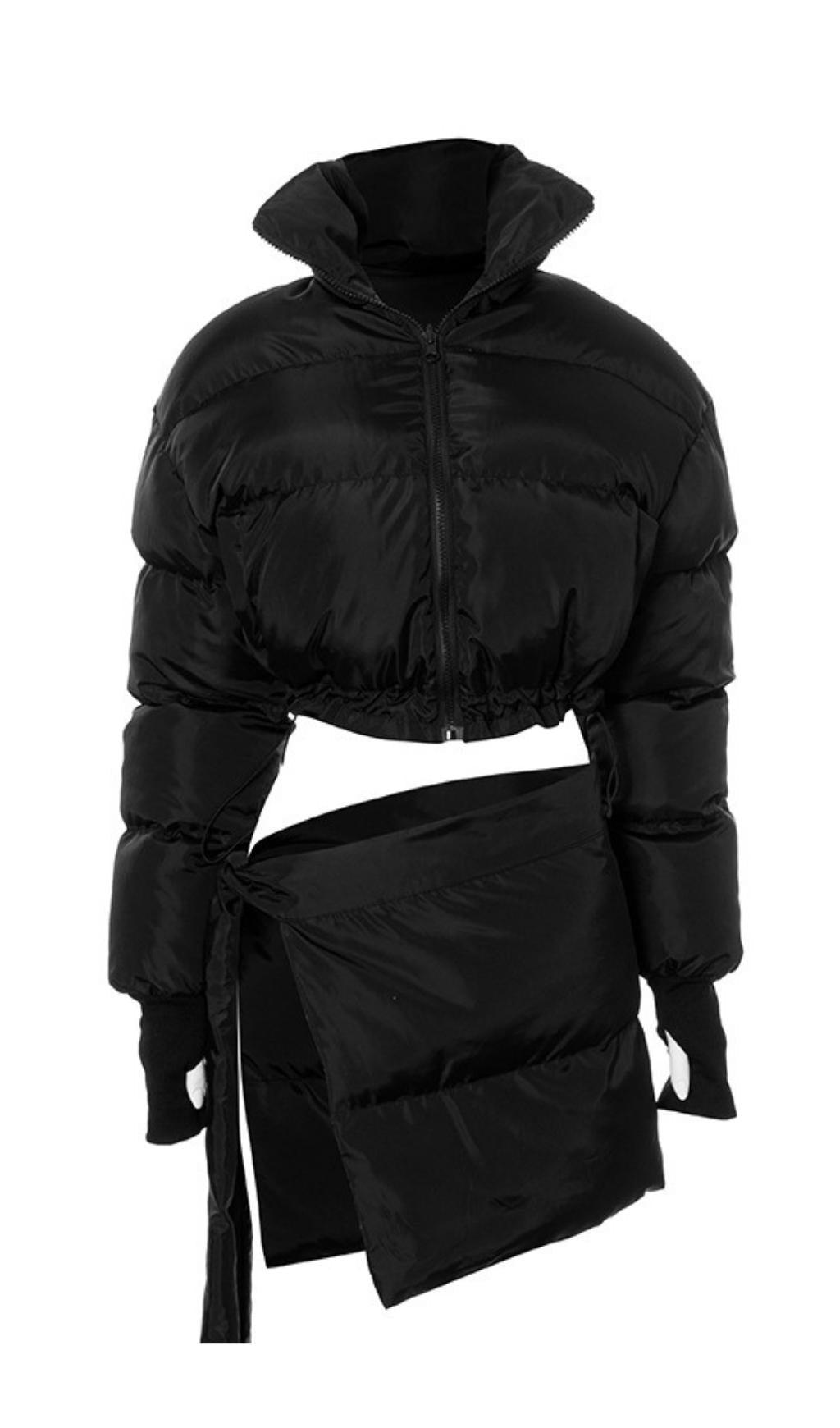 HIGH NECK SKIRT SUIT