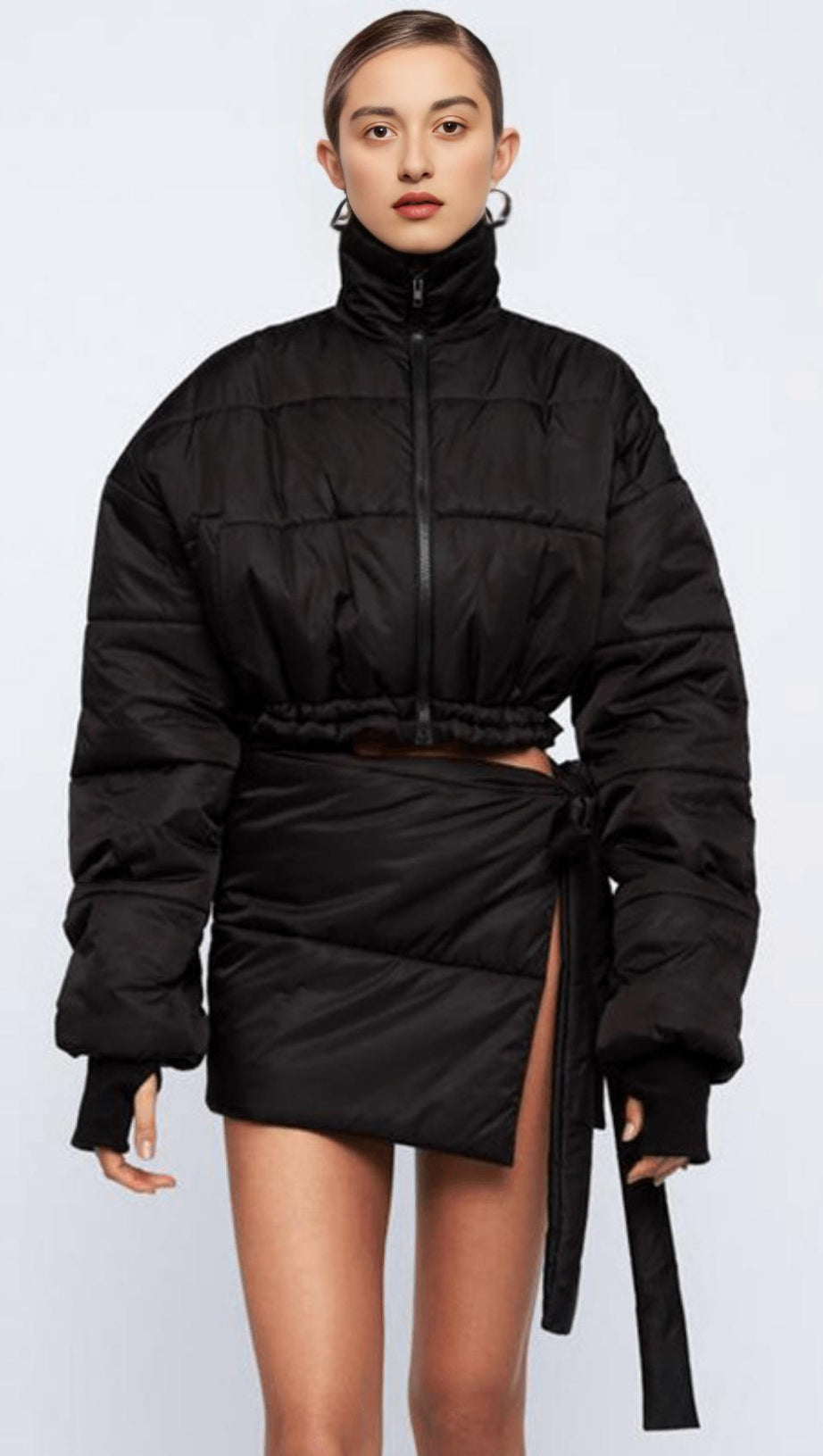 HIGH NECK SKIRT SUIT