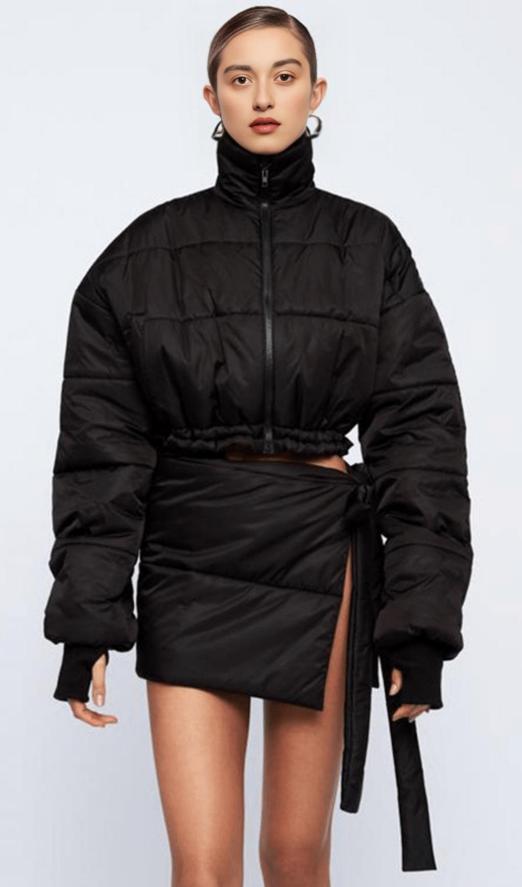 HIGH NECK SKIRT SUIT