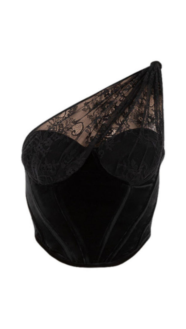AIIZIE LACE PANELLING ONE-SHOULDER SLING TOP - product image