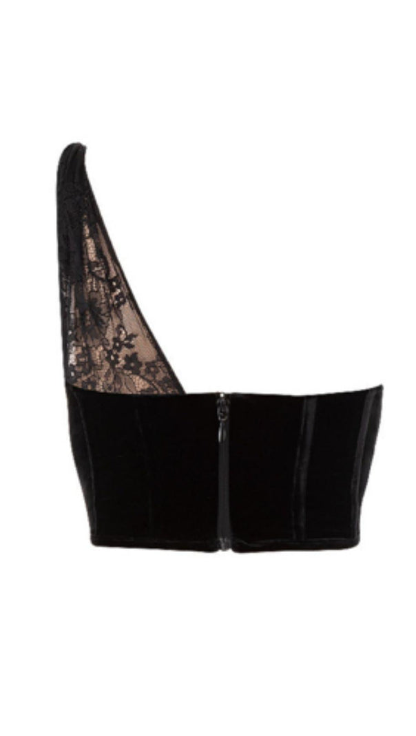 AIIZIE LACE PANELLING ONE-SHOULDER SLING TOP - product image
