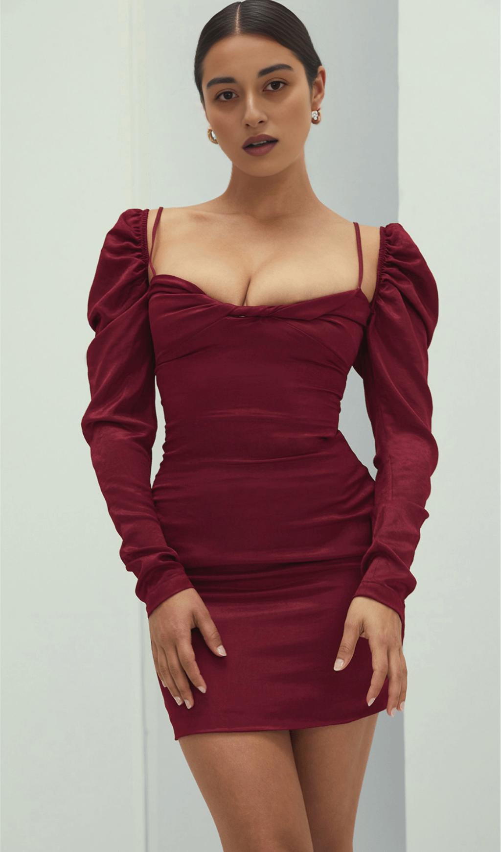 SQUARE NECK SLIM DRESS