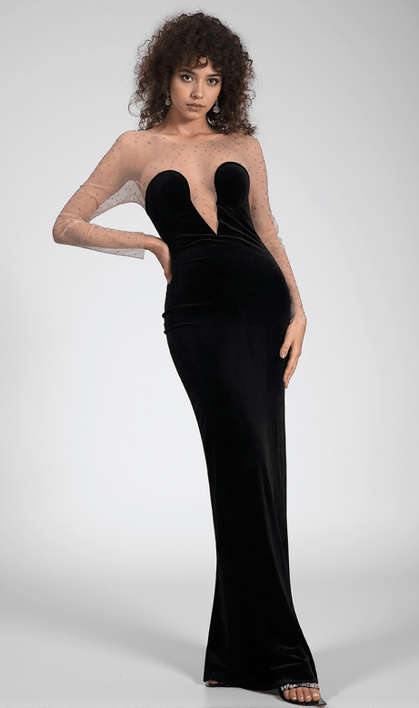 Calatou Maxikleid aus Netzsamt