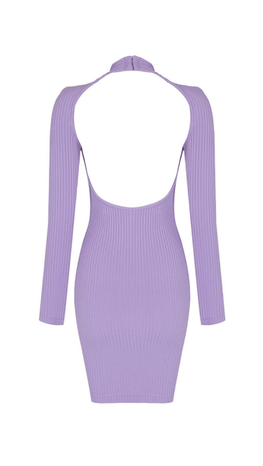 COLLAR HOLLOW OPEN BACK KNITTED DRESS