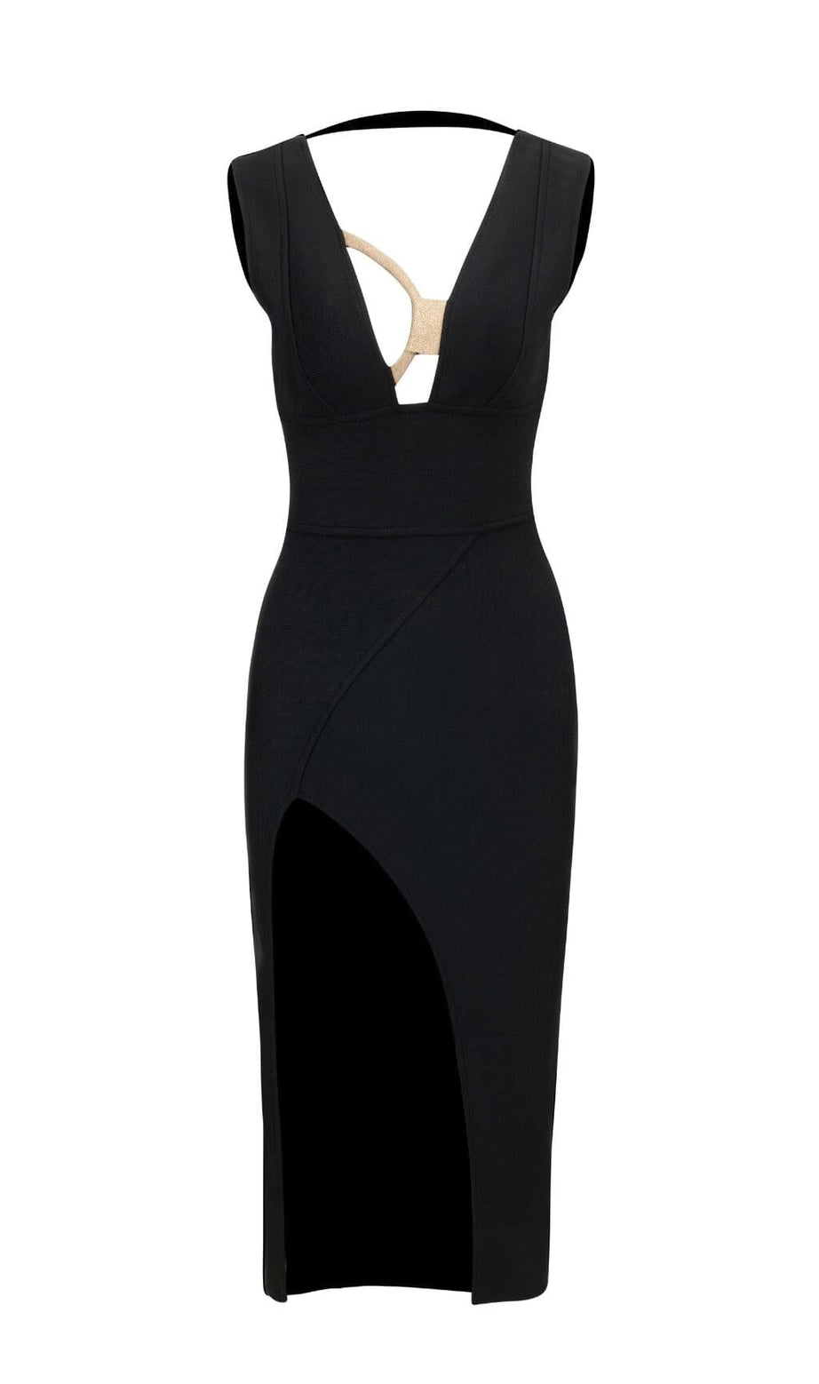 MIDIKLEID MIT TIEFENSCHNITT UND V-AUSSCHNITT