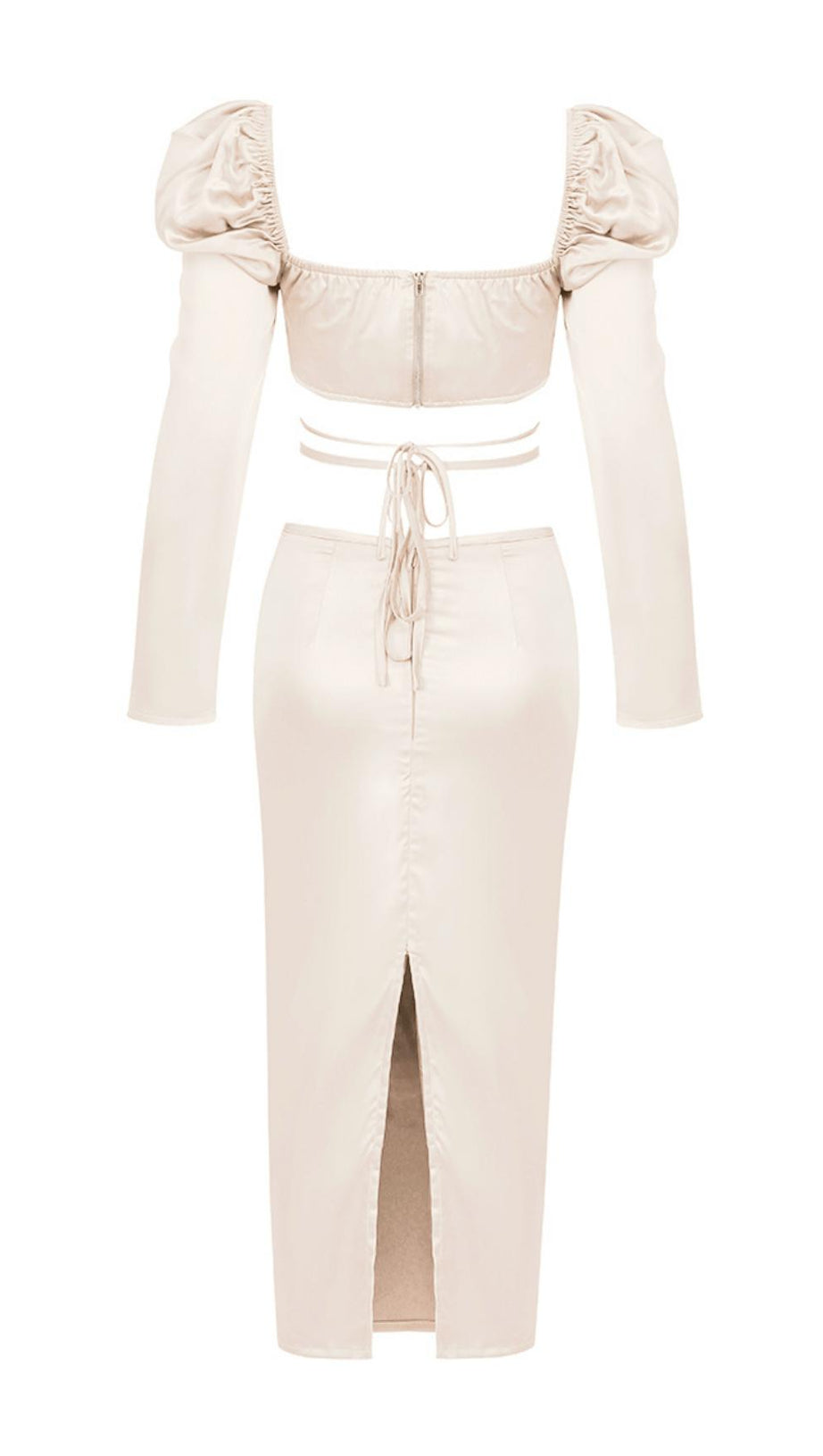 ELFENBEINWEISSES HÜFTKLEID