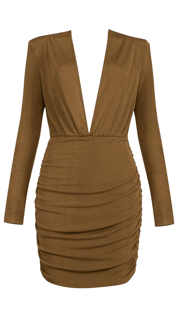 AIIZIE DEEP V PLEATED SLIM GOWN - product image