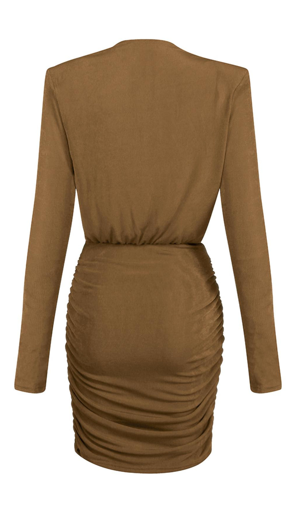 Schmales Kleid mit tiefem V-Ausschnitt und Plissee