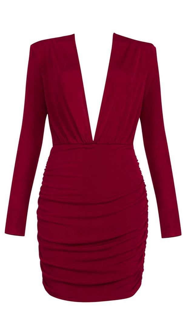 AIIZIE DEEP V PLEATED SLIM GOWN - product image