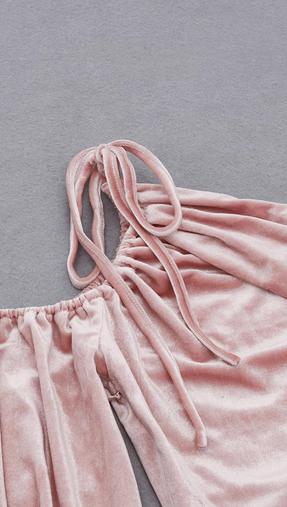 GOLD VELVET DRAWSTRING IRREGULAR DRESS