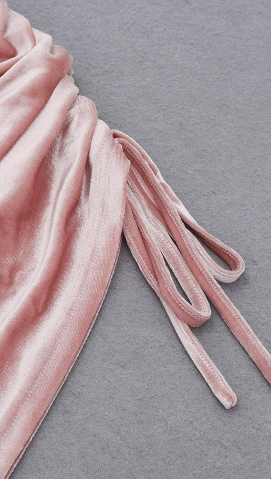 GOLD VELVET DRAWSTRING IRREGULAR DRESS