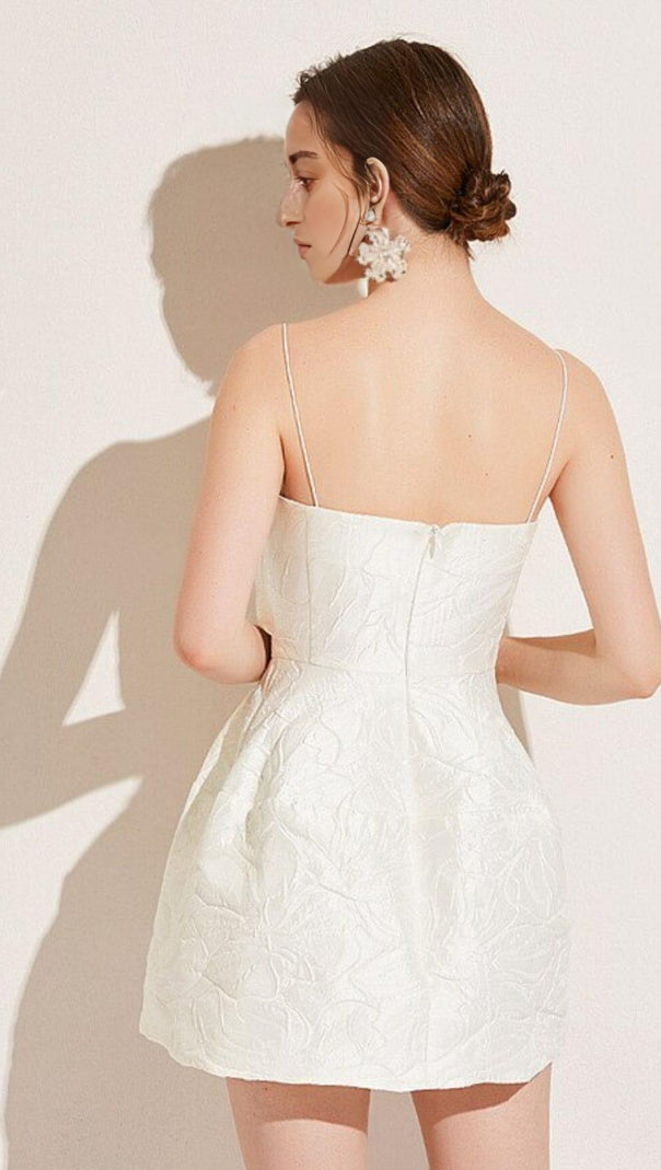 AIIZIE STRAPY HEM MINI DRESS IN WHITE - product image