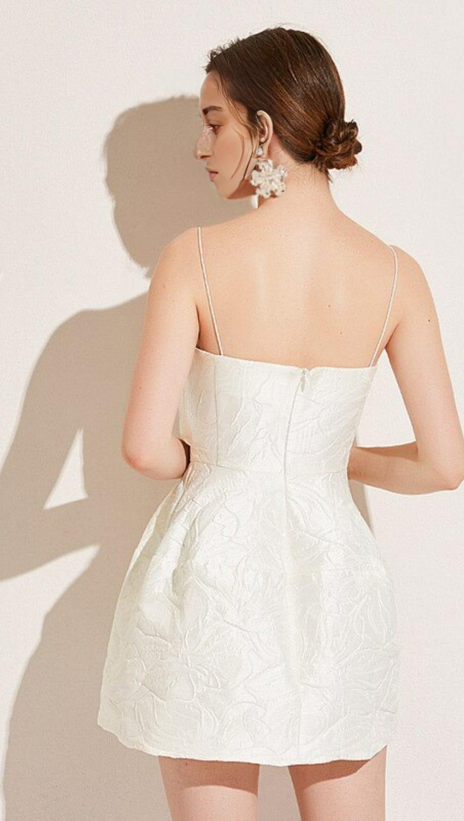 STRAPY HEM MINI DRESS IN WHITE