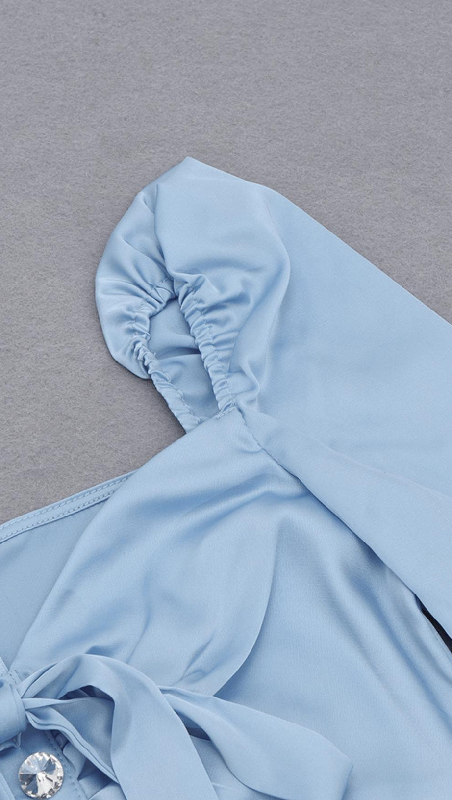 RHINESTONE FRONT TIE BOW DRESS