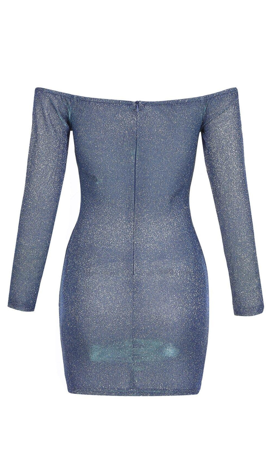 SKY BLUE OFF SHOULDER MINI DRESS