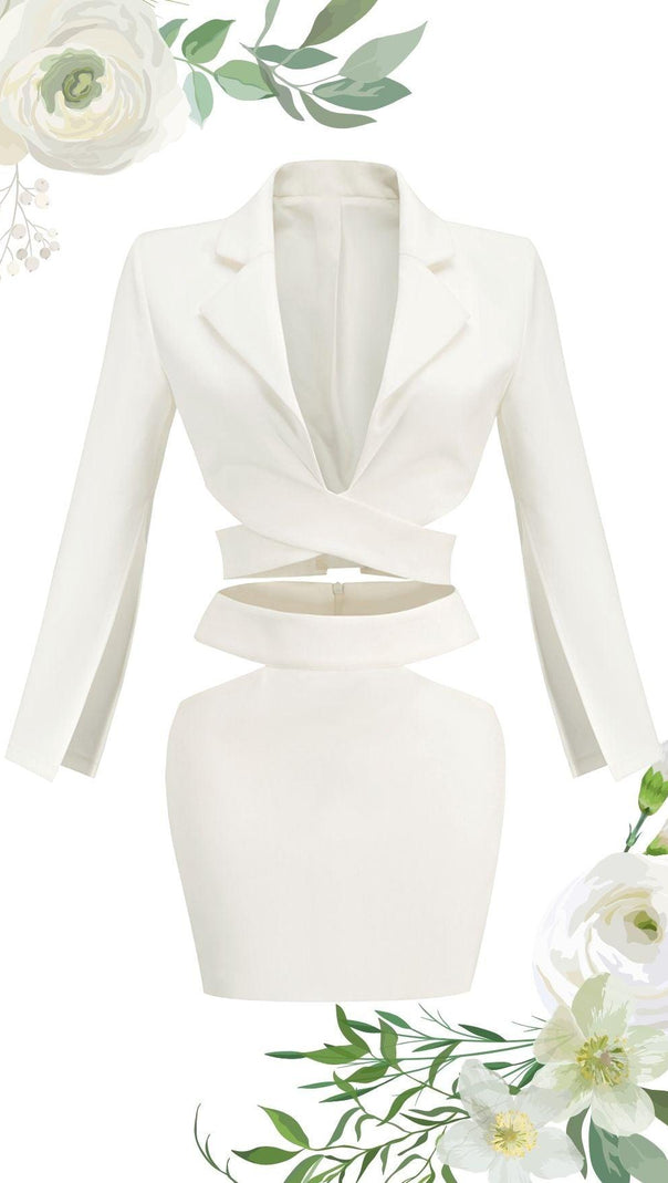 AIIZIE WHITE WTO PIECE DRESS SUIT - product image