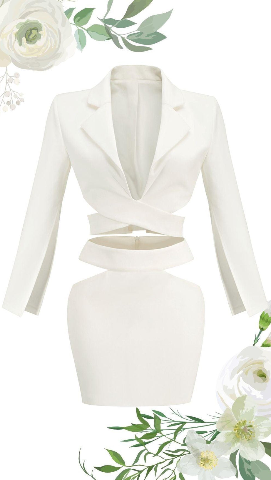 WHITE WTO PIECE DRESS SUIT