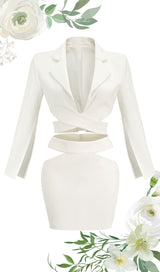 WHITE WTO PIECE DRESS SUIT