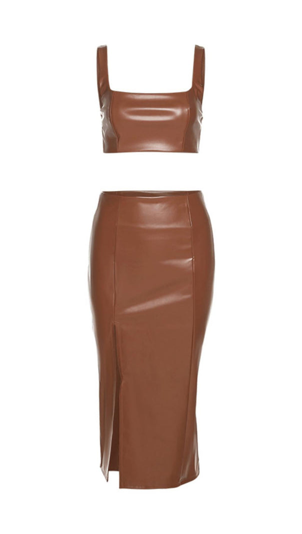 AIIZIE PU VEST TWO PIECE SUIT - product image