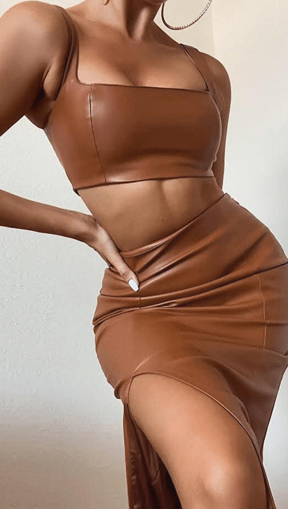 PU-WESTE ZWEITEILIGER ANZUG