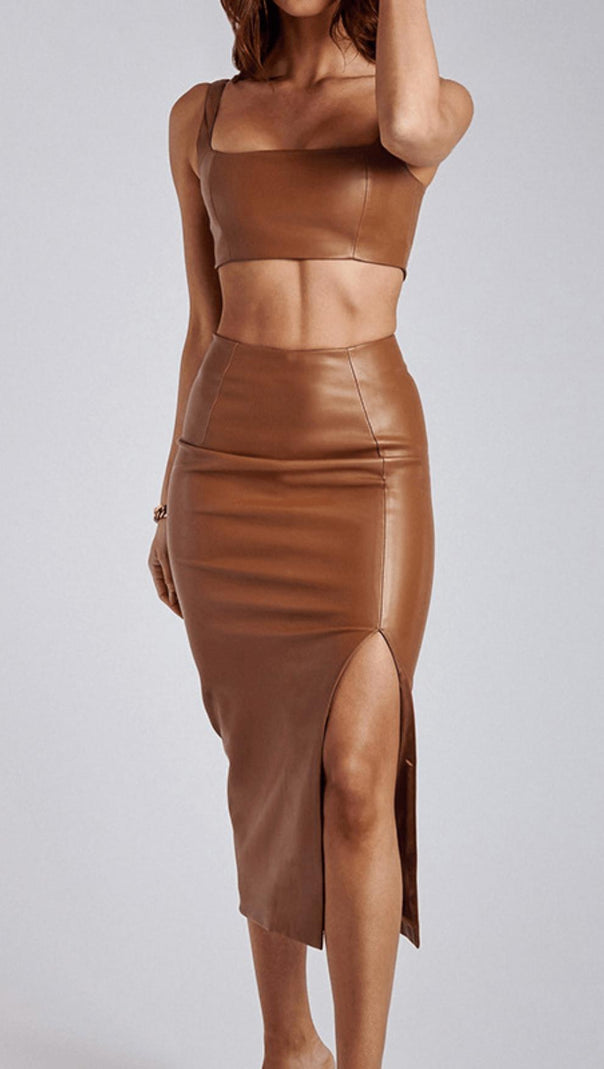 AIIZIE PU VEST TWO PIECE SUIT - product image