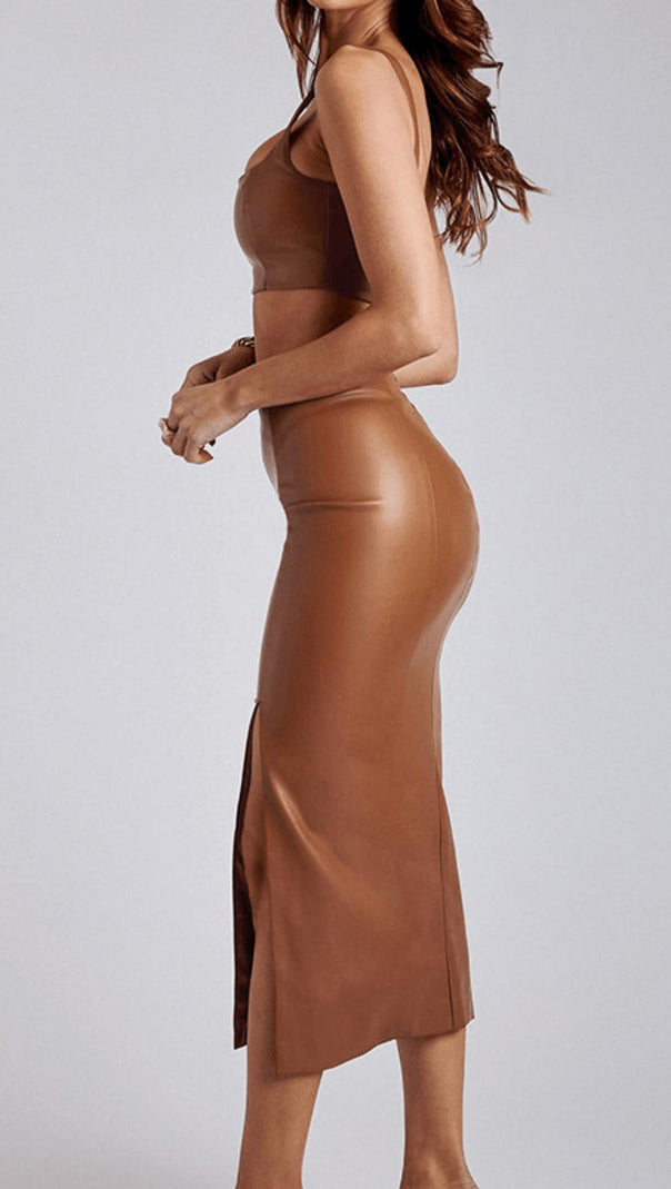 AIIZIE PU VEST TWO PIECE SUIT - product image