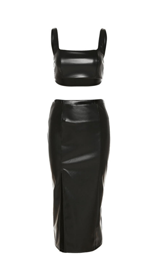 AIIZIE PU VEST TWO PIECE SUIT - product image