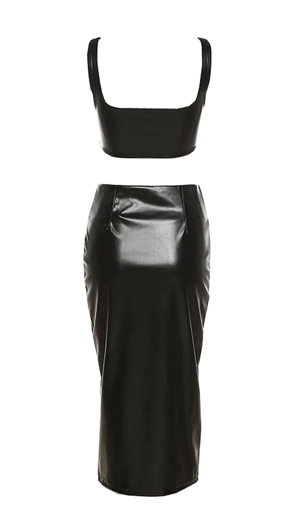 AIIZIE PU VEST TWO PIECE SUIT - product image