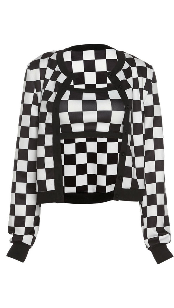 AIIZIE TWO-PIECE LONG-SLEEVED CARDIGAN（TWO PIECES SUIT) - product image
