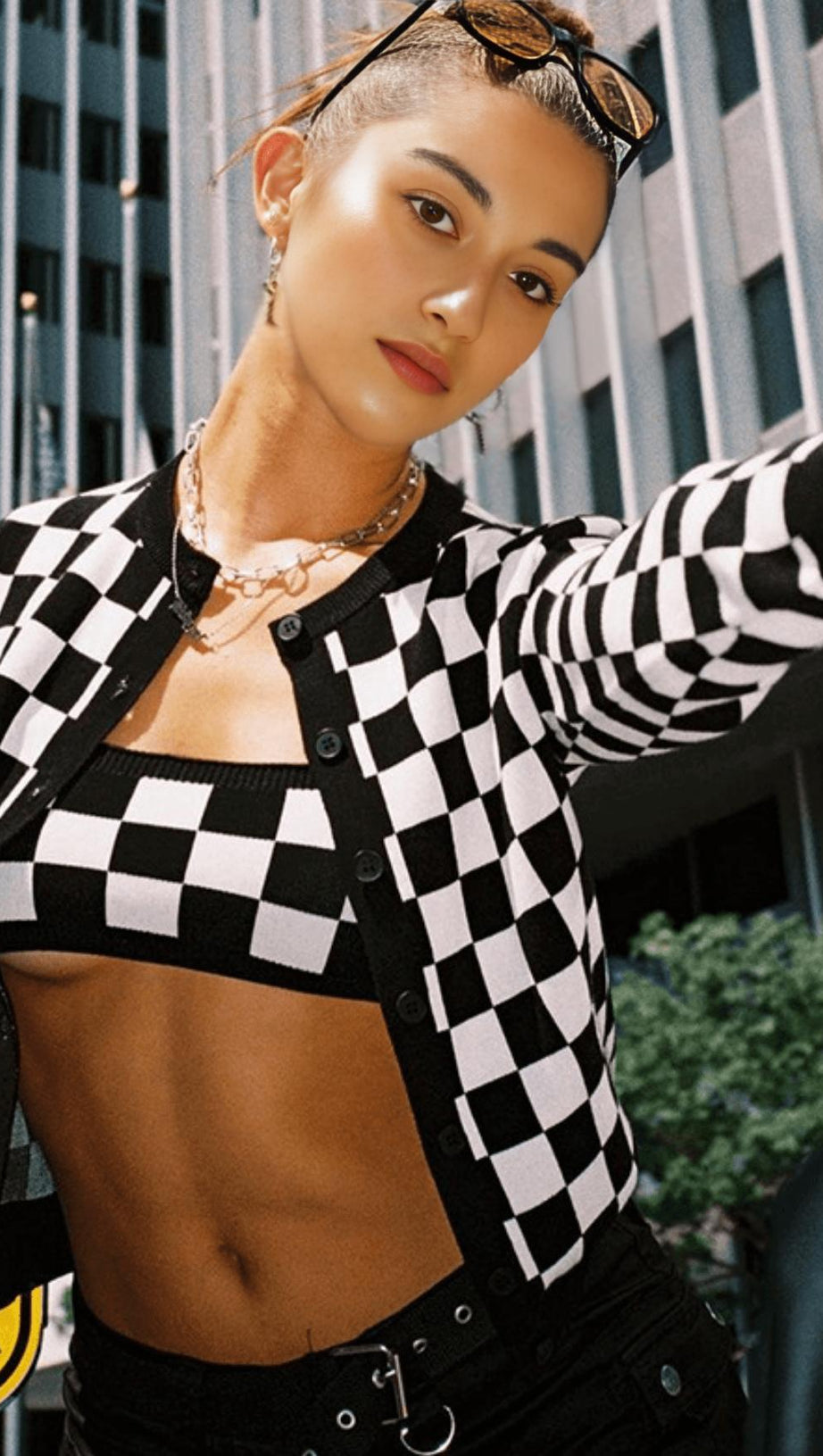 Zweiteilige Langarm-Strickjacke (Zweiteiler)