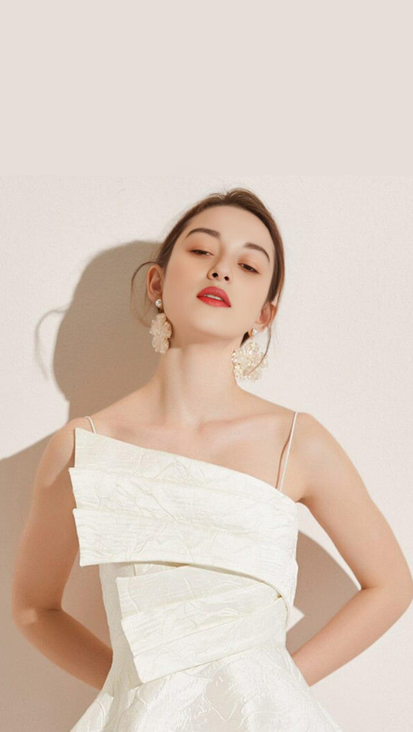 AIIZIE STRAPY HEM MINI DRESS IN WHITE - product image