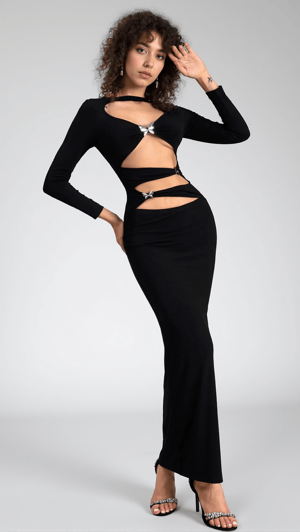 AIIZIE NOMIKI LONG SLEEVE CUTOUT MAXI DRESS - product image