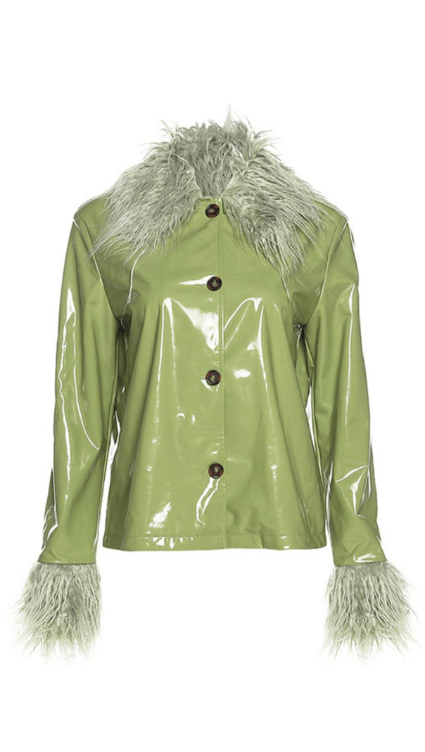 AIIZIE SINGLE-BREASTED LEATHER JACKET - product image