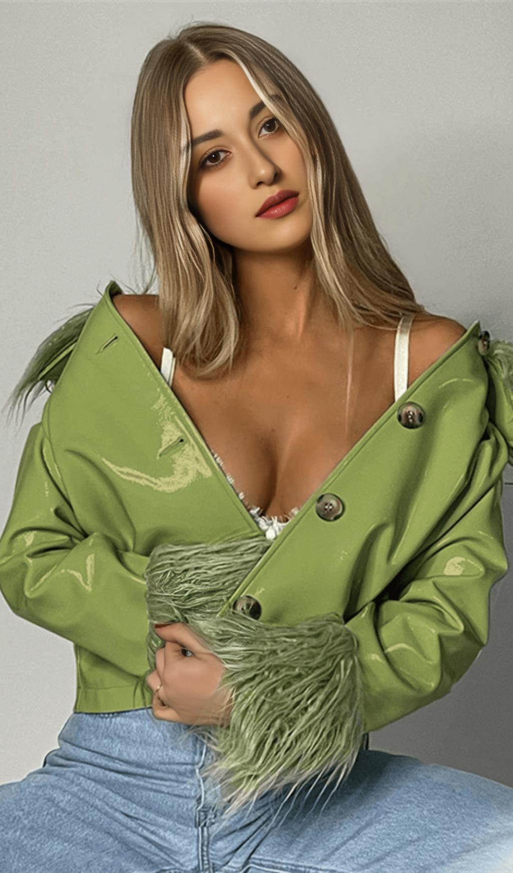 Einreihige Lederjacke