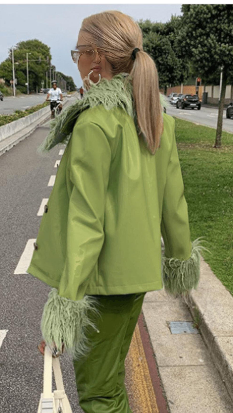 Einreihige Lederjacke