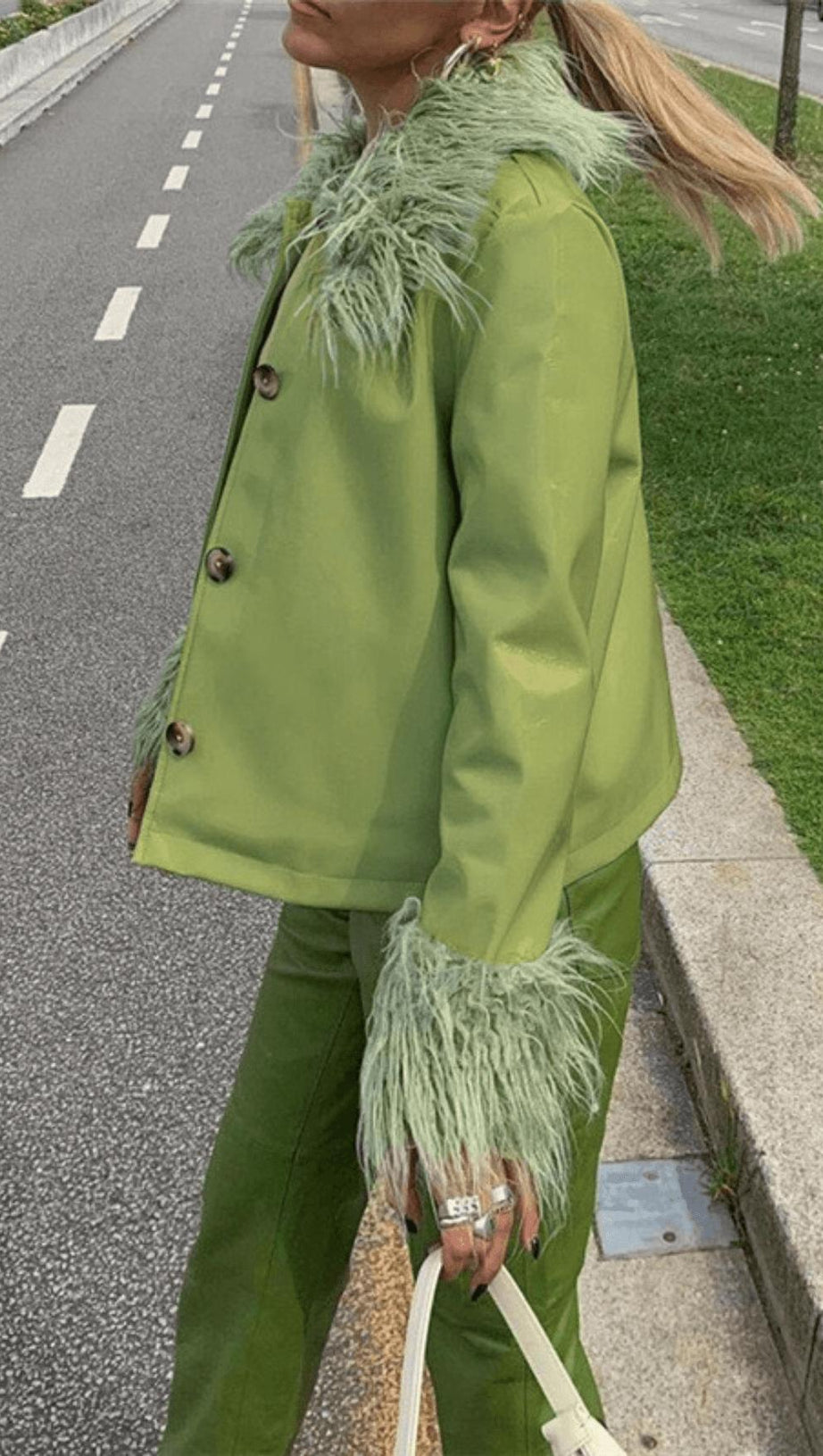 Einreihige Lederjacke